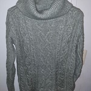LOFT Cable Knit Cowl Neck Sweater - Green